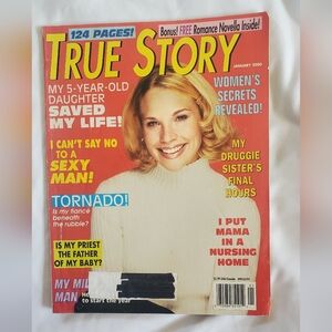 True Story Magazine Vintage January 2000 124 Pages! Bonus! Free Romance Novella